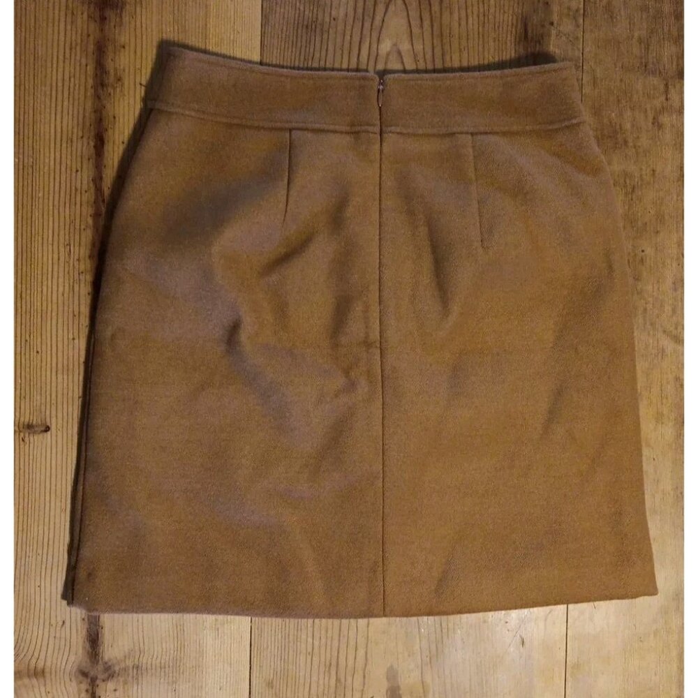 Loft Outlet Mini Skirt Womens 0 Pencil Brown Fleece Lined Office Zip Back NWT - Picture 5 of 7
